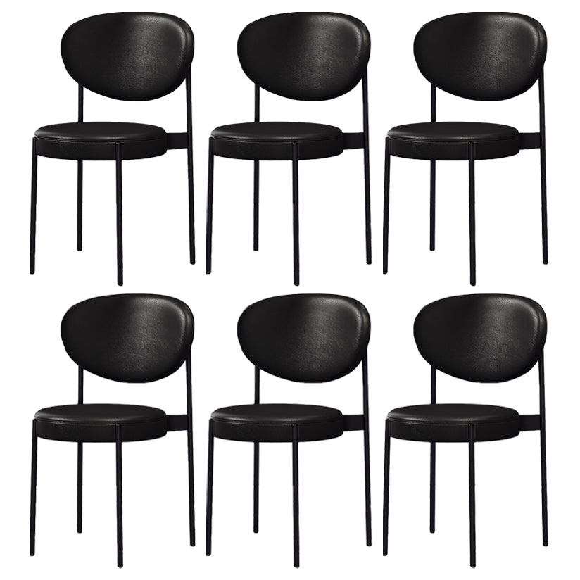 Chaise de salle à manger nordique en cuir de lin, chaise d'appoint à dossier ouvert de 33 pouces de hauteur avec base en métal