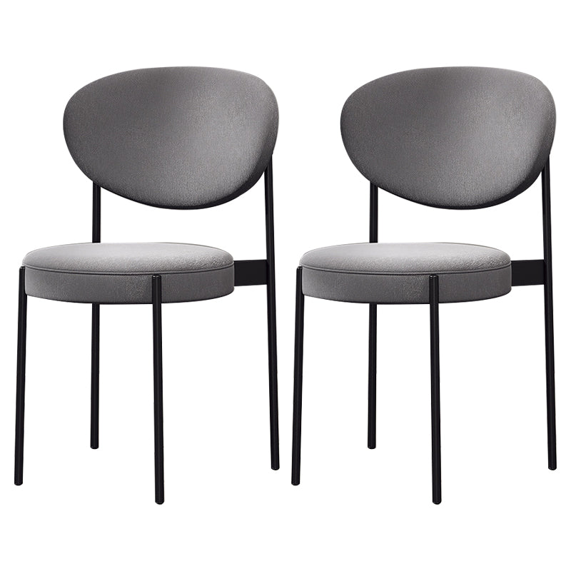 Chaise de salle à manger nordique en cuir de lin, chaise d'appoint à dossier ouvert de 33 pouces de hauteur avec base en métal
