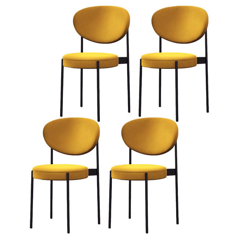 Chaise de salle à manger nordique en cuir de lin, chaise d'appoint à dossier ouvert de 33 pouces de hauteur avec base en métal