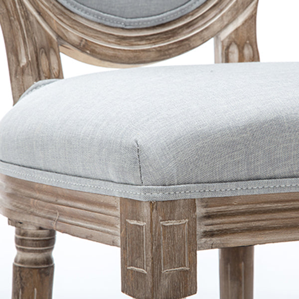Country Style Dining Arm Chair King Louis Back Side Chair with Wood Legs for Home Use
