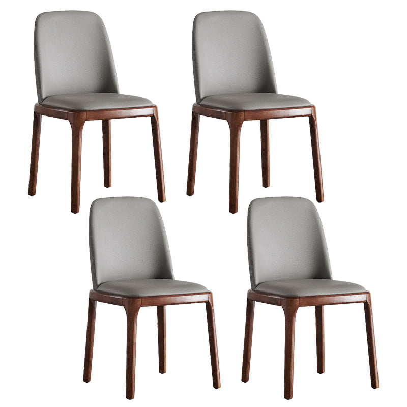Faux Leather Industrial Dining Room Chair Matte Finish Solid Back Dining Chair