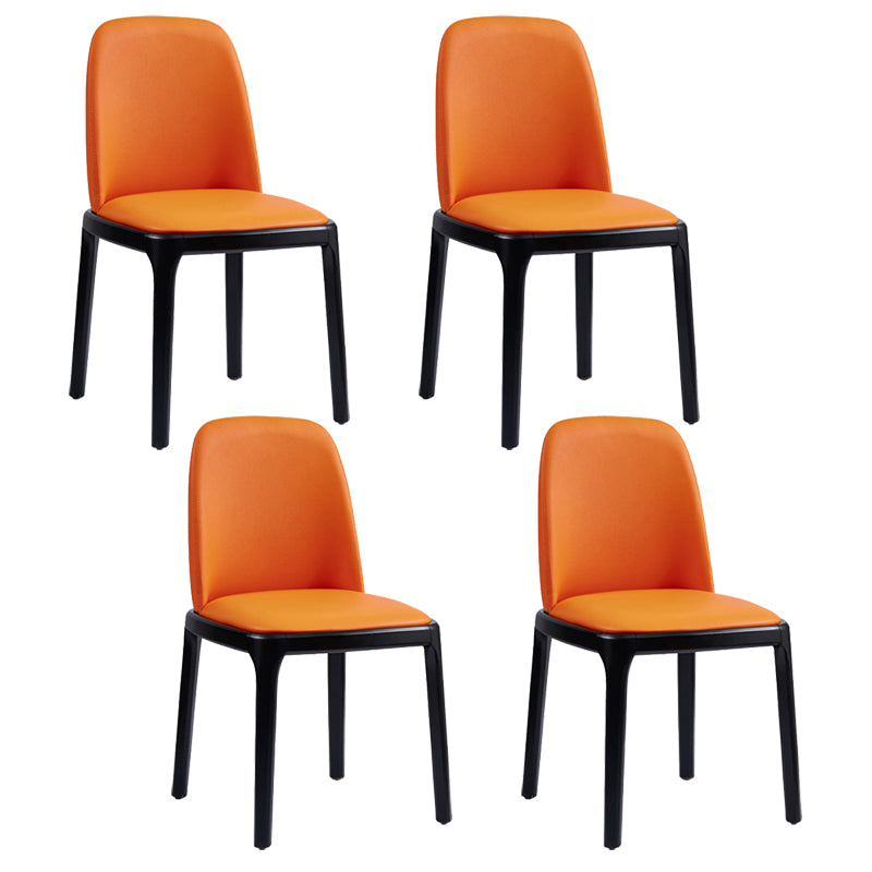 Faux Leather Industrial Dining Room Chair Matte Finish Solid Back Dining Chair