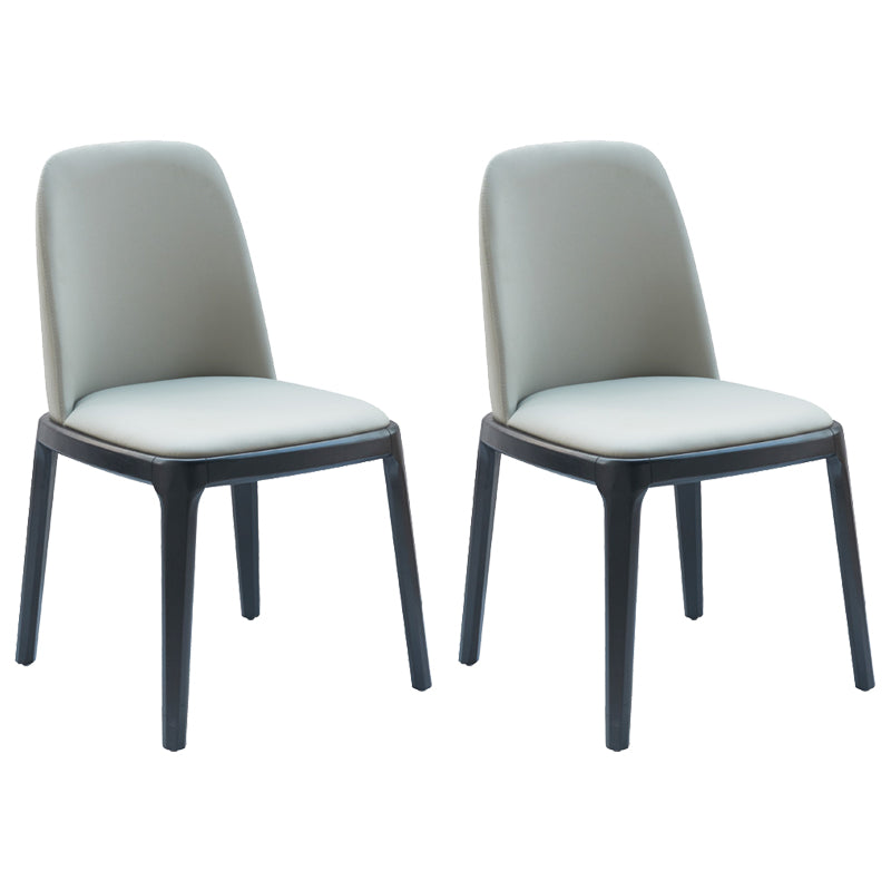 Faux Leather Industrial Dining Room Chair Matte Finish Solid Back Dining Chair