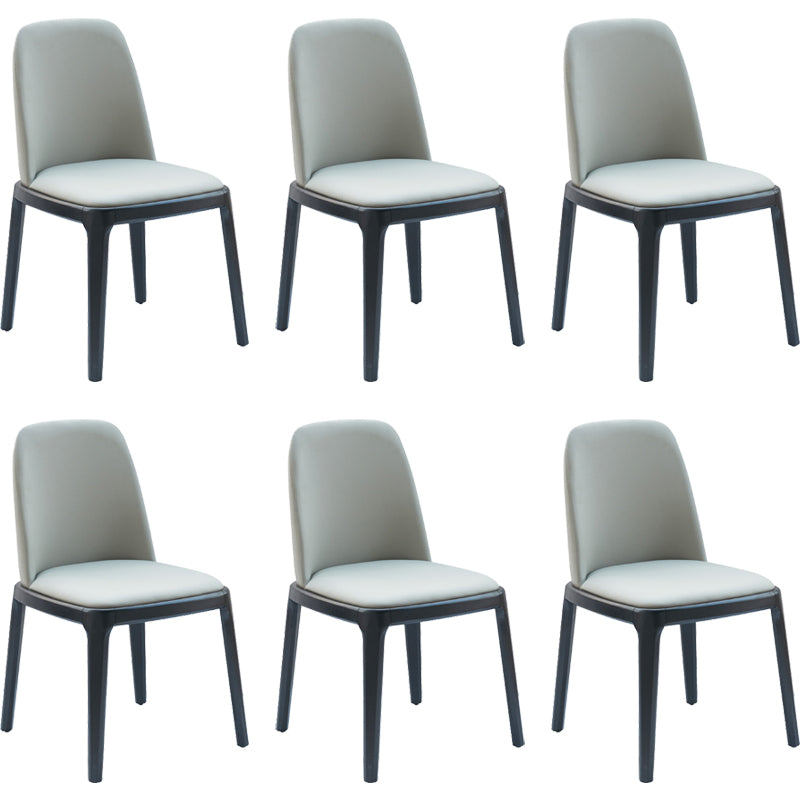 Faux Leather Industrial Dining Room Chair Matte Finish Solid Back Dining Chair