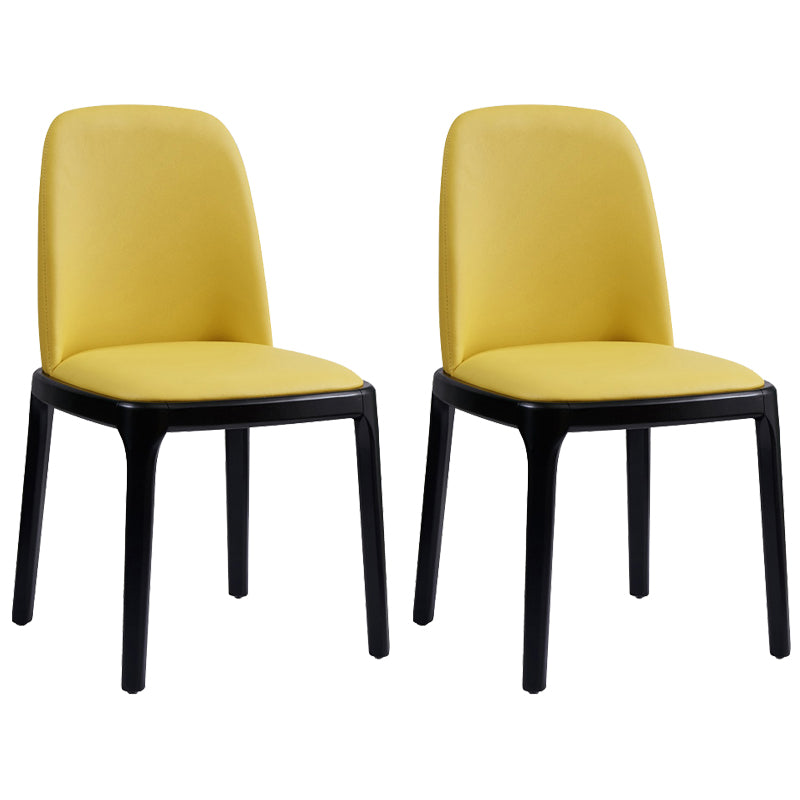 Faux Leather Industrial Dining Room Chair Matte Finish Solid Back Dining Chair