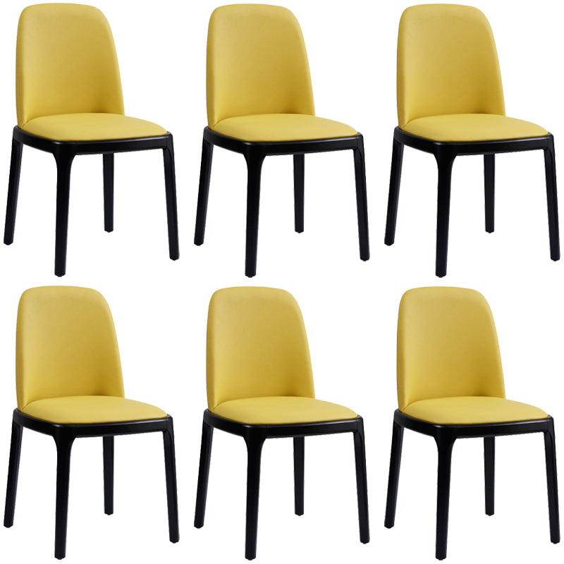 Faux Leather Industrial Dining Room Chair Matte Finish Solid Back Dining Chair