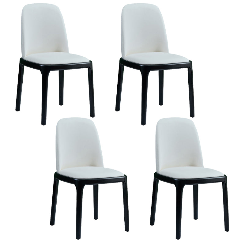 Faux Leather Industrial Dining Room Chair Matte Finish Solid Back Dining Chair