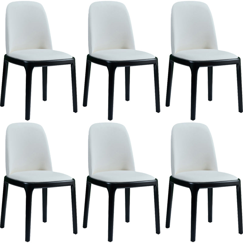 Faux Leather Industrial Dining Room Chair Matte Finish Solid Back Dining Chair