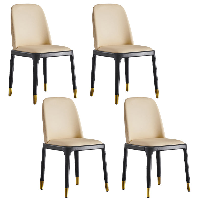 Faux Leather Industrial Dining Room Chair Matte Finish Solid Back Dining Chair