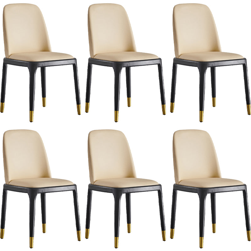 Faux Leather Industrial Dining Room Chair Matte Finish Solid Back Dining Chair