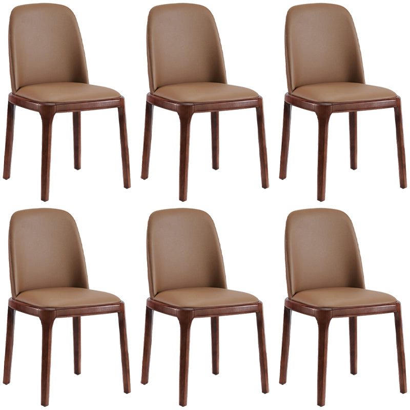 Faux Leather Industrial Dining Room Chair Matte Finish Solid Back Dining Chair