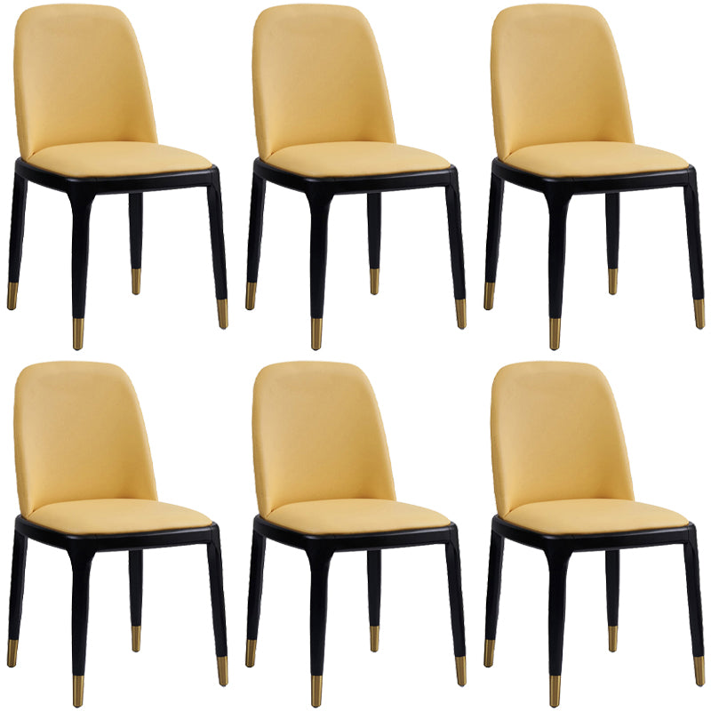 Faux Leather Industrial Dining Room Chair Matte Finish Solid Back Dining Chair