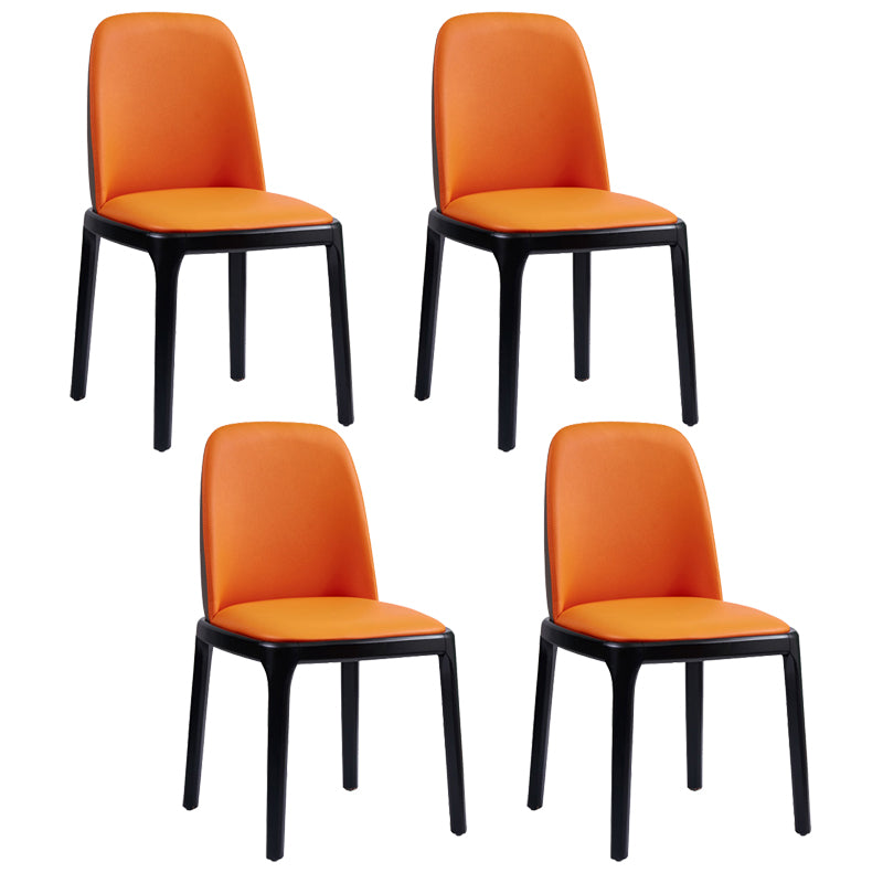 Faux Leather Industrial Dining Room Chair Matte Finish Solid Back Dining Chair