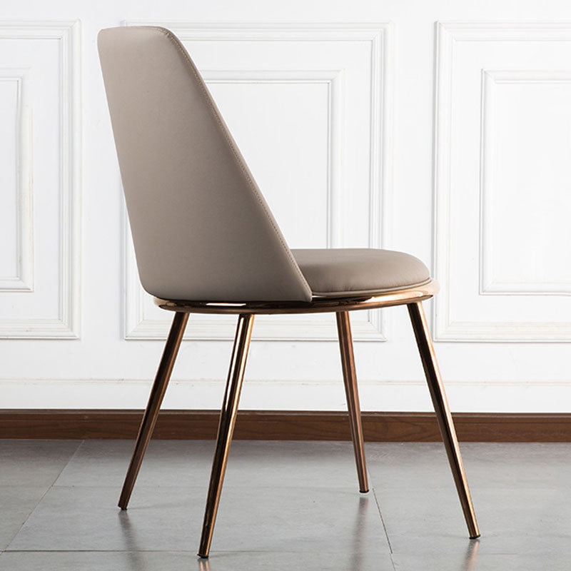 Chaise d'appoint de restaurant scandinave en métal, chaise de salle à manger au fini mat Parsons