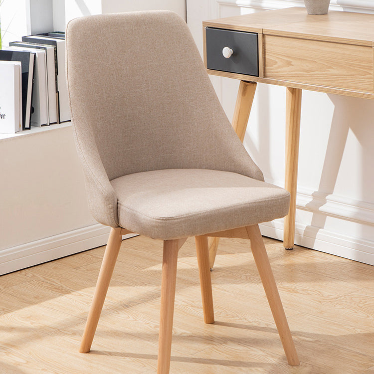 Scandinavian Beech Upholstered Side Chair Parsons Dining Chair for Home