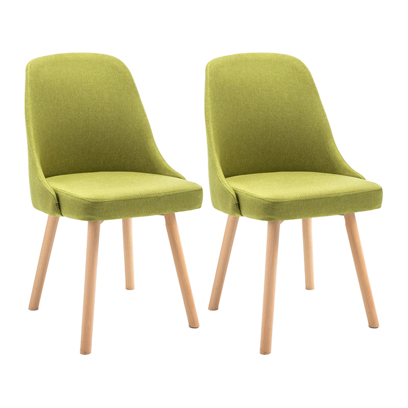 Scandinavian Beech Upholstered Side Chair Parsons Dining Chair for Home