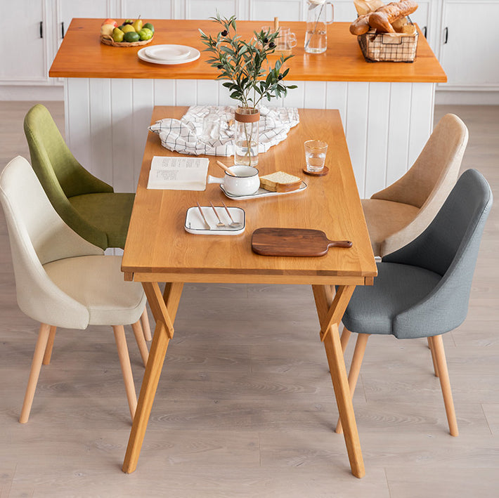 Scandinavian Beech Upholstered Side Chair Parsons Dining Chair for Home