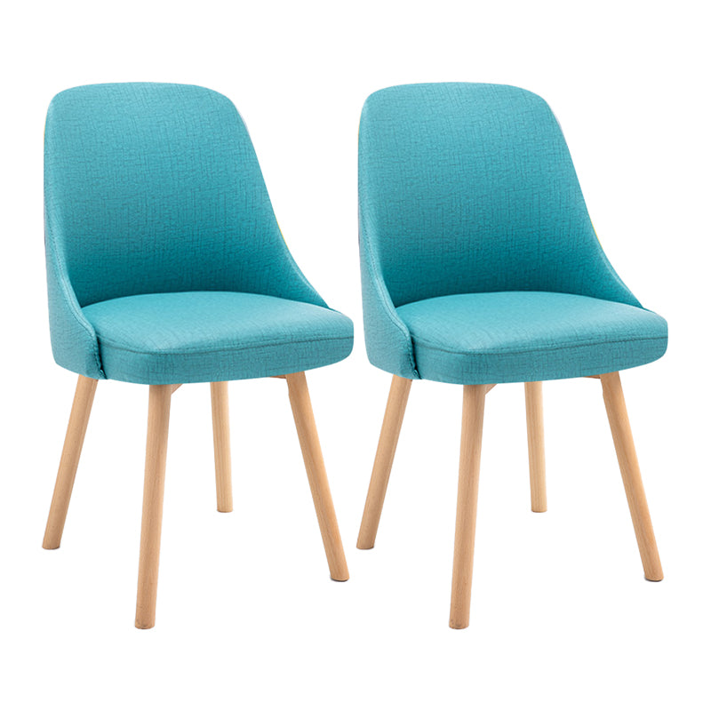 Scandinavian Beech Upholstered Side Chair Parsons Dining Chair for Home