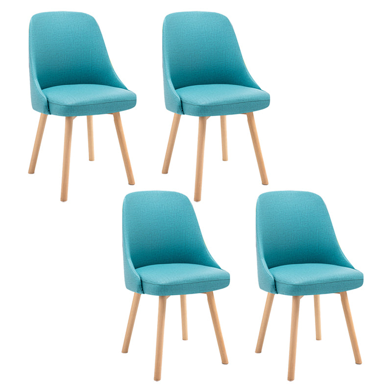 Scandinavian Beech Upholstered Side Chair Parsons Dining Chair for Home