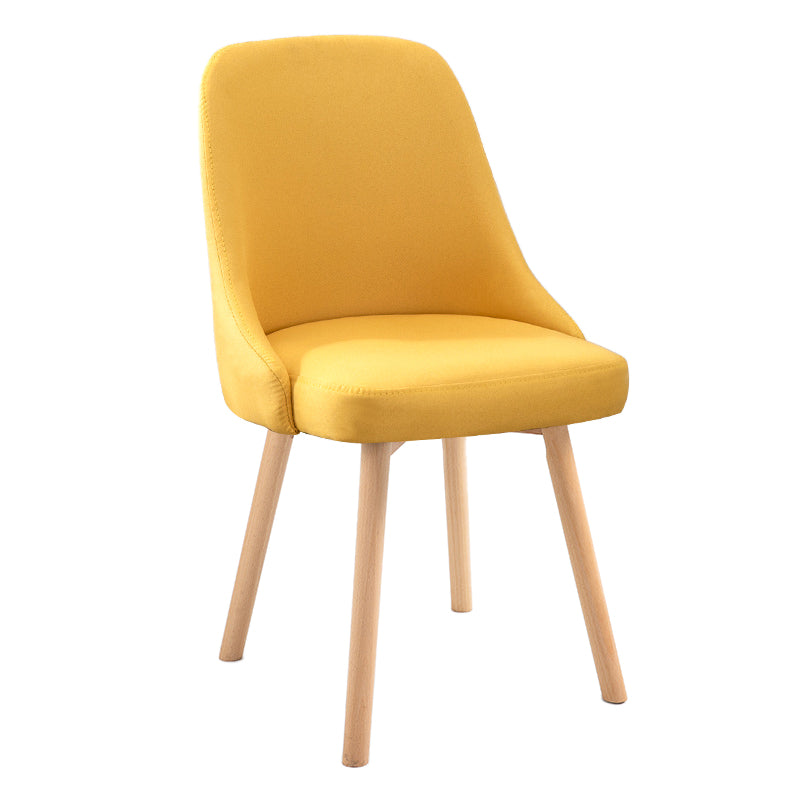 Scandinavian Beech Upholstered Side Chair Parsons Dining Chair for Home