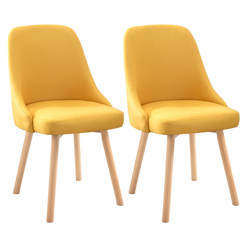 Scandinavian Beech Upholstered Side Chair Parsons Dining Chair for Home