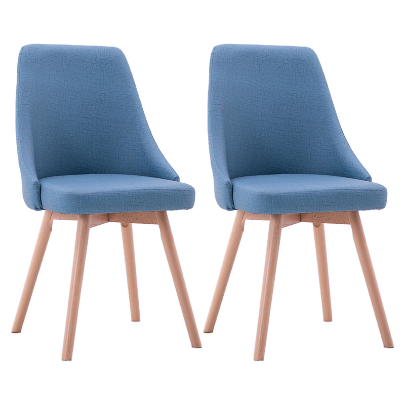 Scandinavian Beech Upholstered Side Chair Parsons Dining Chair for Home