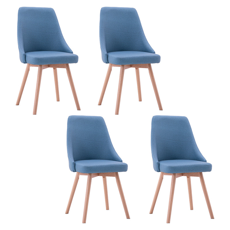 Scandinavian Beech Upholstered Side Chair Parsons Dining Chair for Home