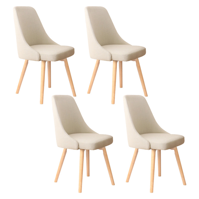 Scandinavian Beech Upholstered Side Chair Parsons Dining Chair for Home