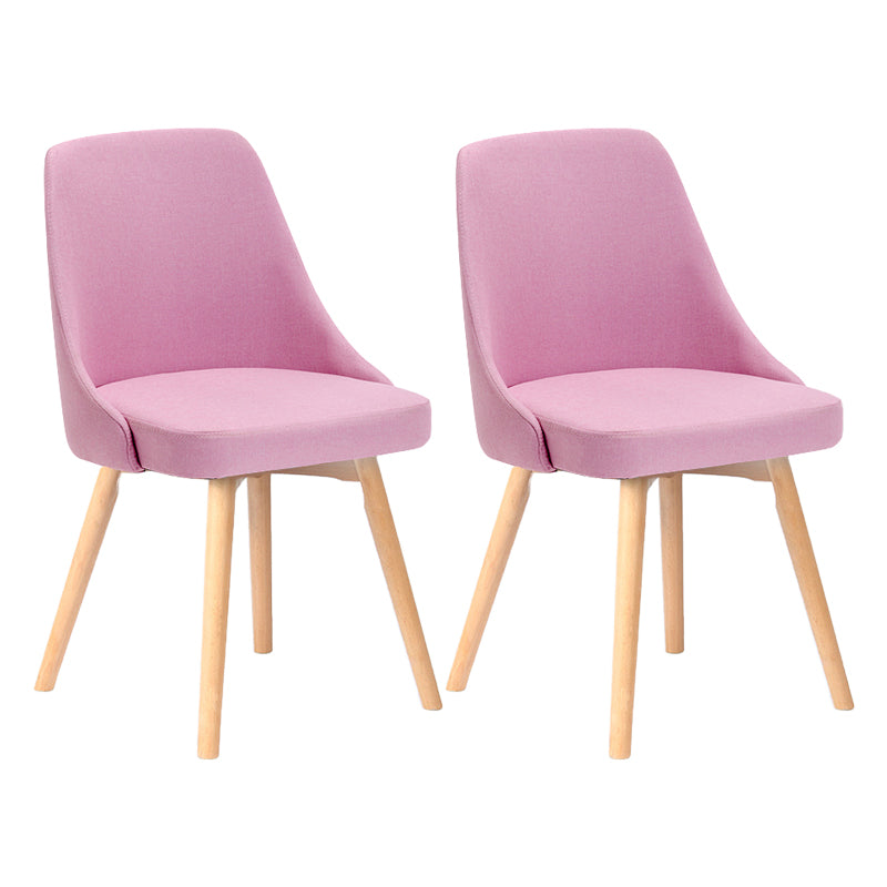 Scandinavian Beech Upholstered Side Chair Parsons Dining Chair for Home