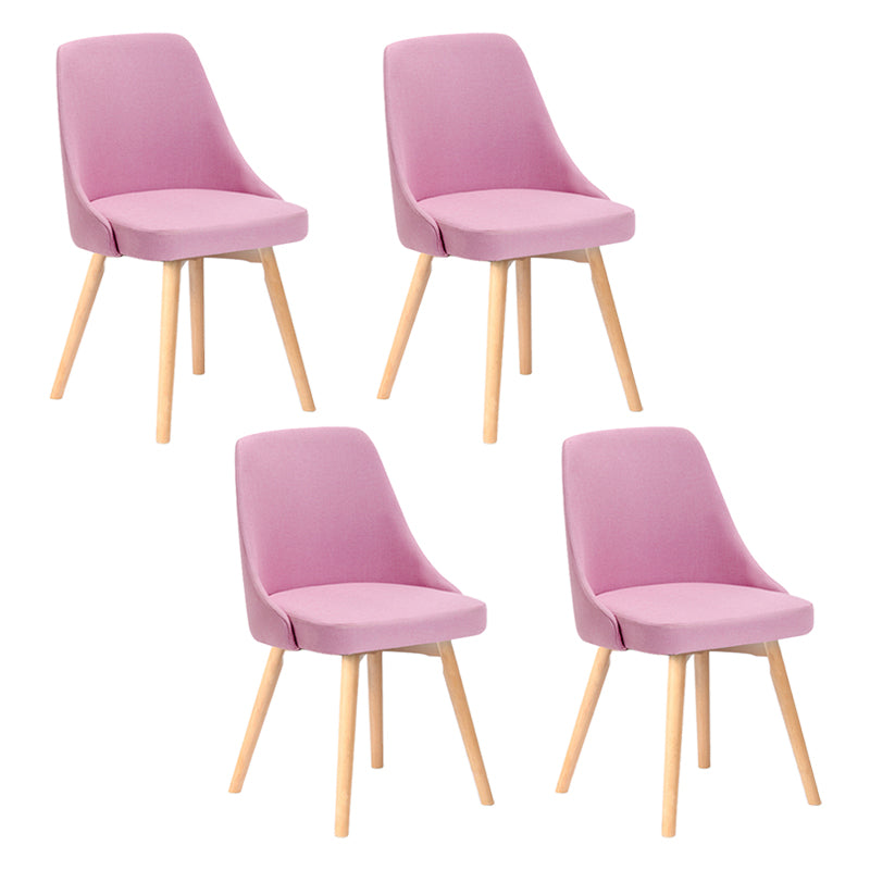 Scandinavian Beech Upholstered Side Chair Parsons Dining Chair for Home