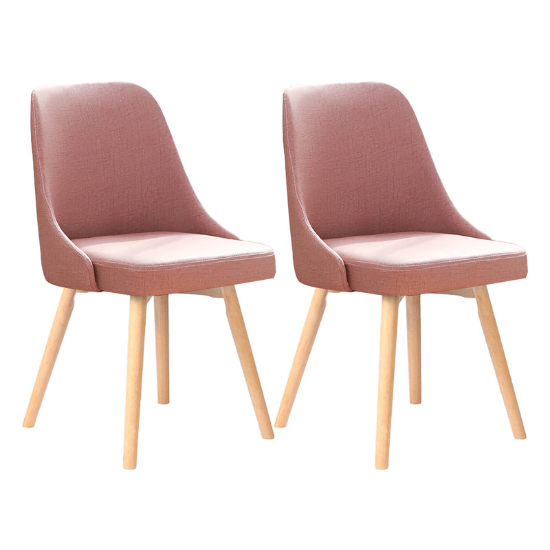 Scandinavian Beech Upholstered Side Chair Parsons Dining Chair for Home
