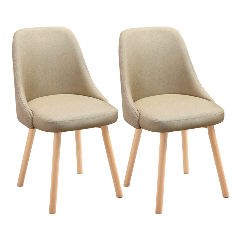 Scandinavian Beech Upholstered Side Chair Parsons Dining Chair for Home