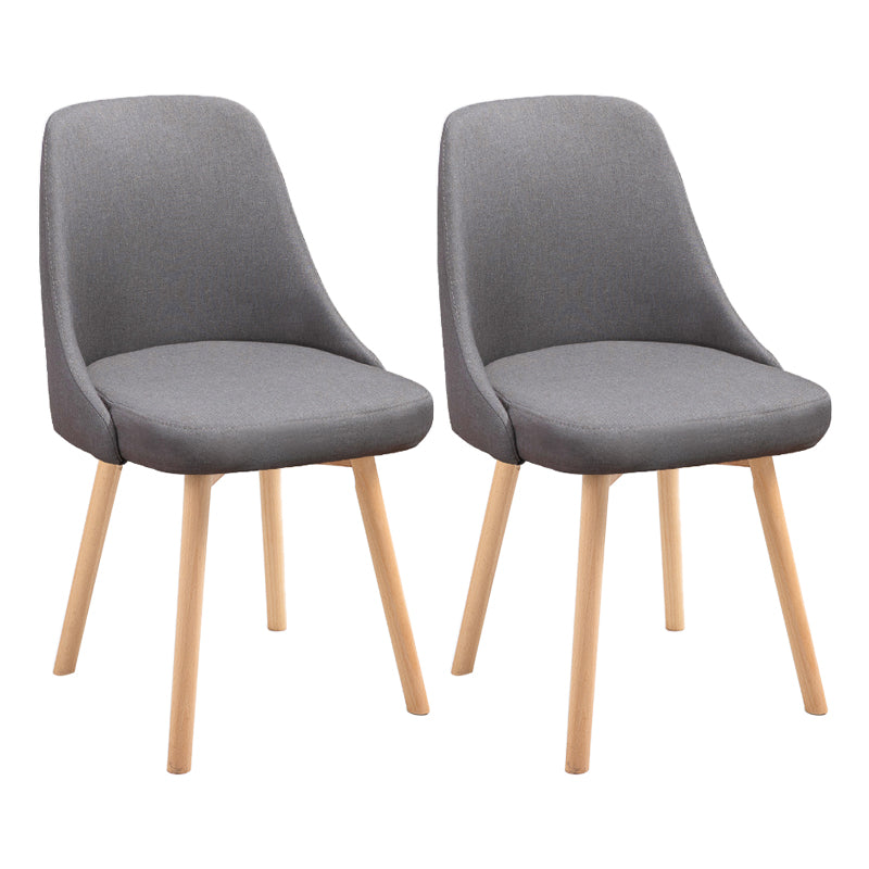 Scandinavian Beech Upholstered Side Chair Parsons Dining Chair for Home
