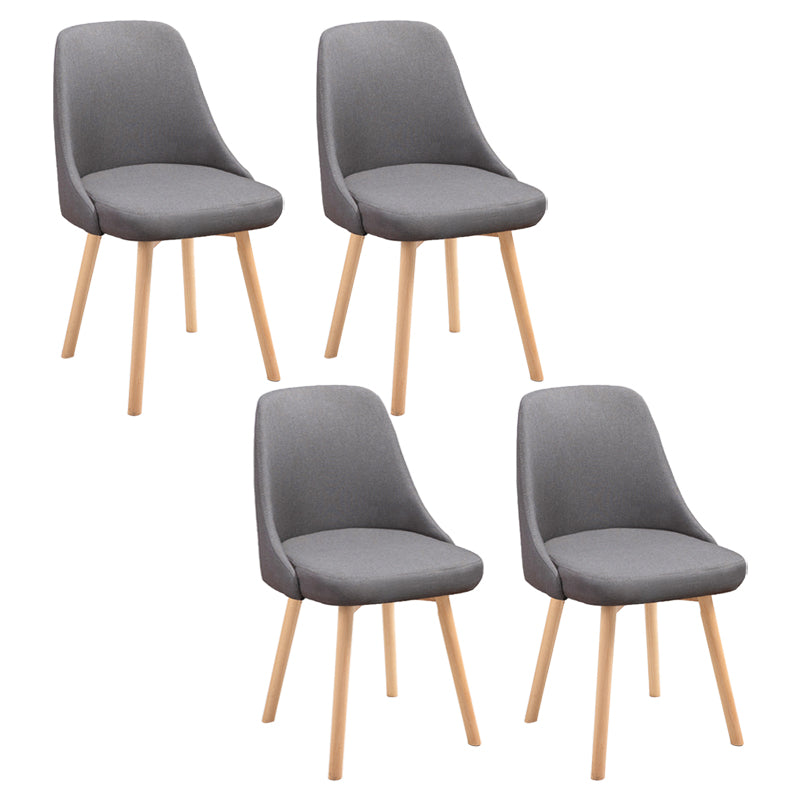 Scandinavian Beech Upholstered Side Chair Parsons Dining Chair for Home