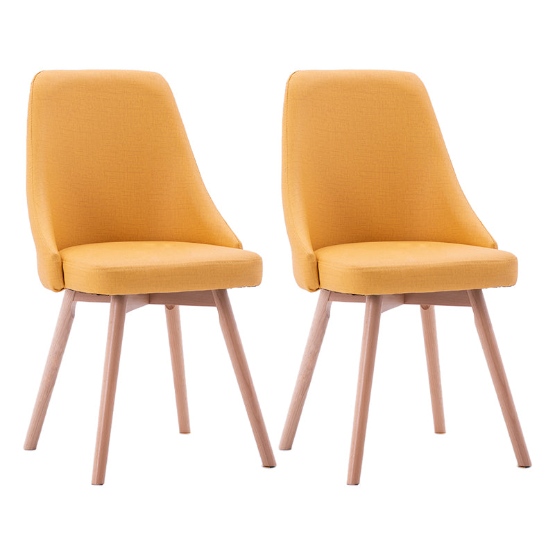Scandinavian Beech Upholstered Side Chair Parsons Dining Chair for Home
