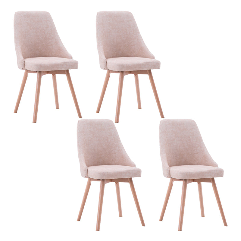 Scandinavian Beech Upholstered Side Chair Parsons Dining Chair for Home