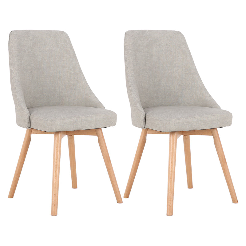 Scandinavian Beech Upholstered Side Chair Parsons Dining Chair for Home