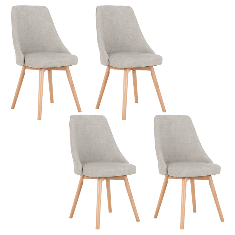 Scandinavian Beech Upholstered Side Chair Parsons Dining Chair for Home