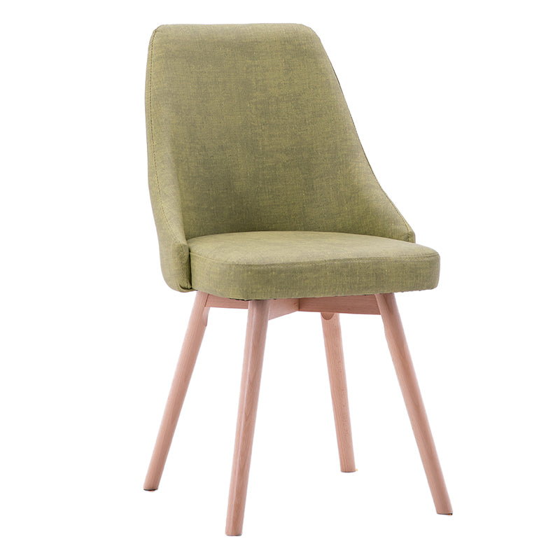 Scandinavian Beech Upholstered Side Chair Parsons Dining Chair for Home