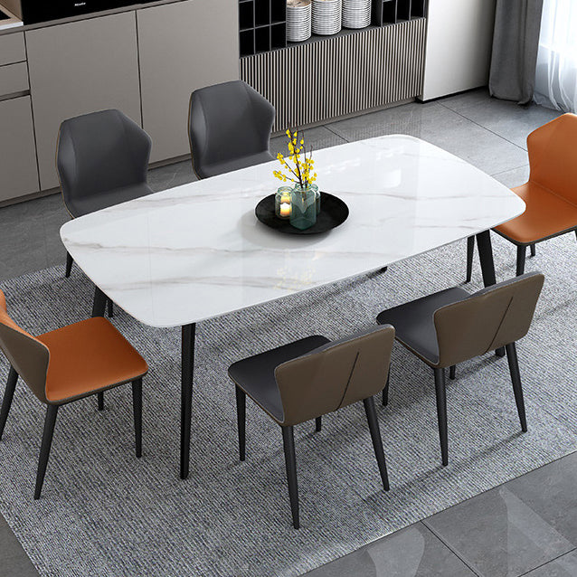 Sintered Stone Modern Dining Table Rectangle Table with 4 Legs for Home
