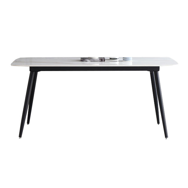 Sintered Stone Modern Dining Table Rectangle Table with 4 Legs for Home