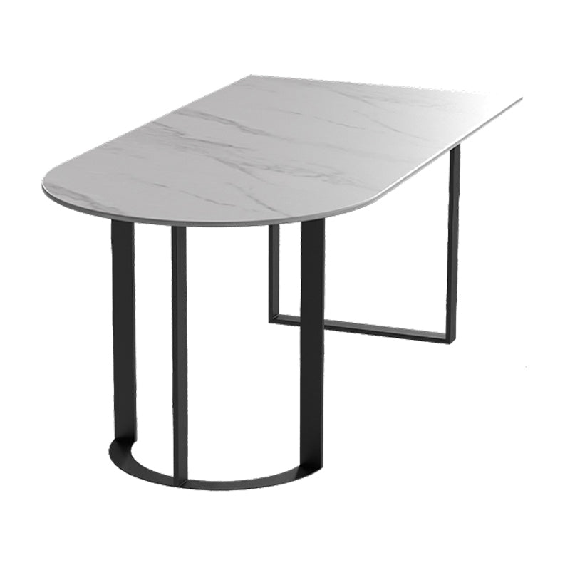 Mesa de comedor contemporánea Mesa de piedra sinterizada con base de trineo para cenar