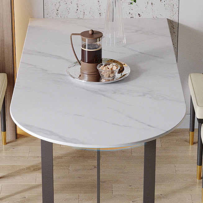 Mesa de comedor contemporánea Mesa de piedra sinterizada con base de trineo para cenar