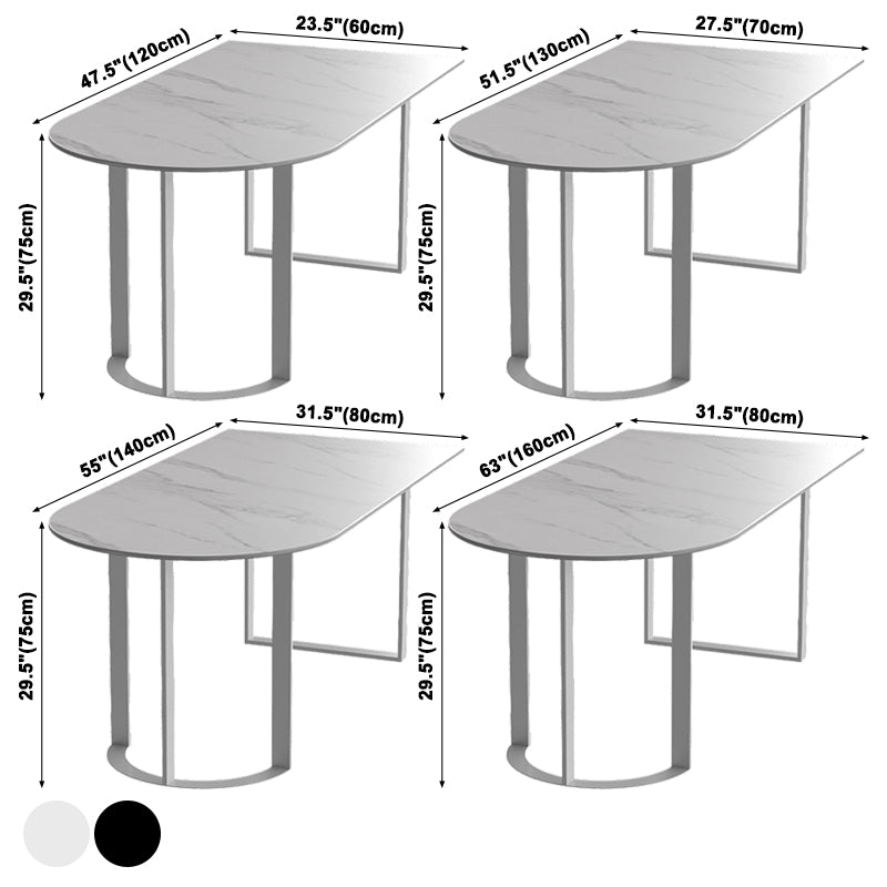 Mesa de comedor contemporánea Mesa de piedra sinterizada con base de trineo para cenar