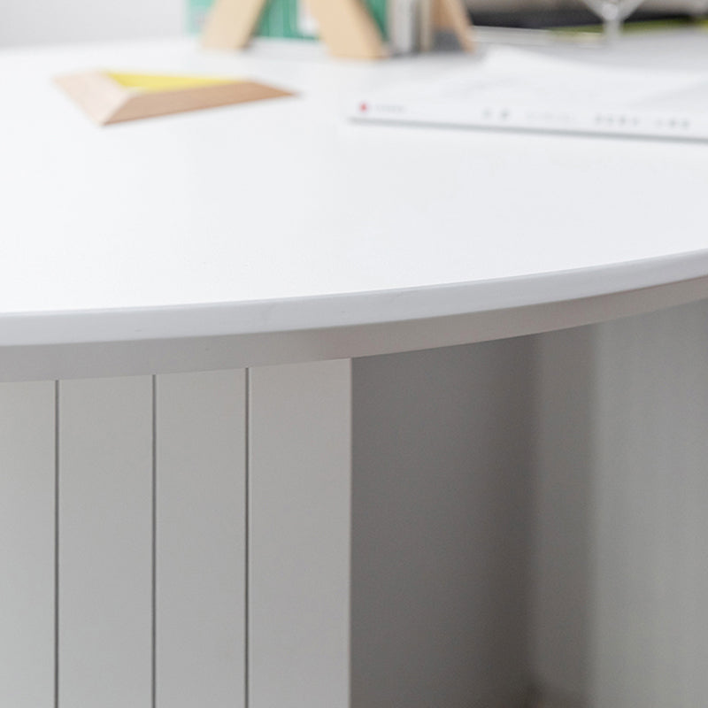 Eigentijdse eettafel gesinterde stenen tafel met dubbele voetstuk om te dineren