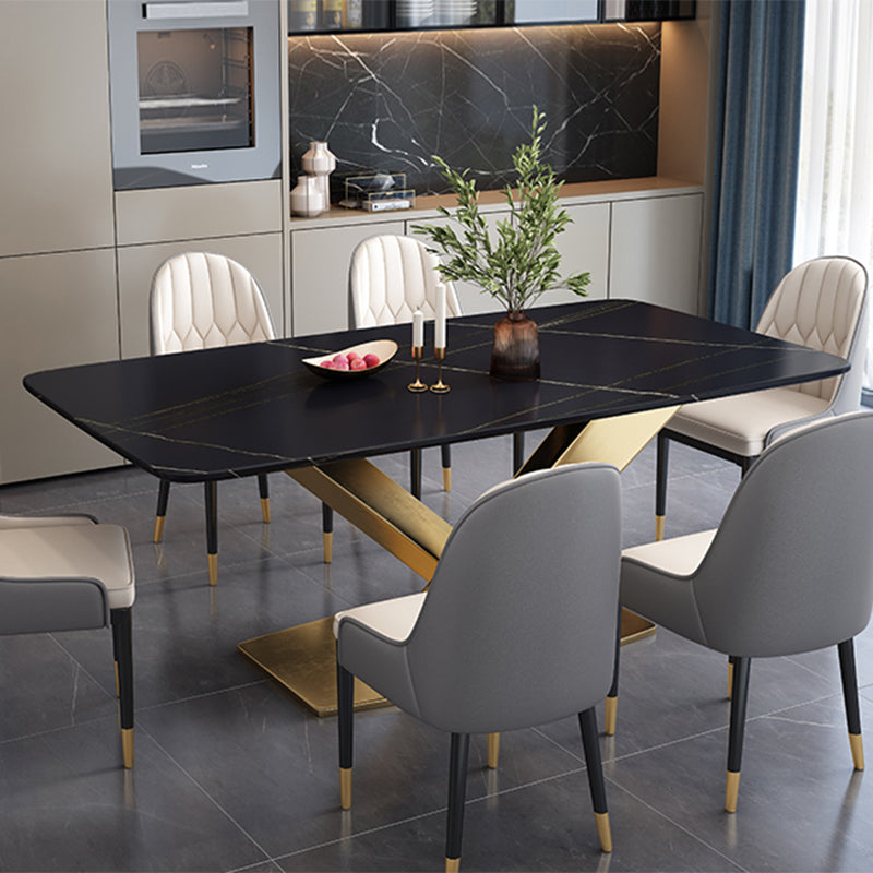 Witte eettafel van gesinterde steen Eenvoud Sokkeltafel voor eetkamer