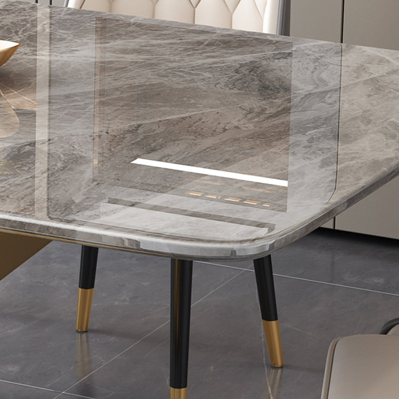 Witte eettafel van gesinterde steen Eenvoud Sokkeltafel voor eetkamer