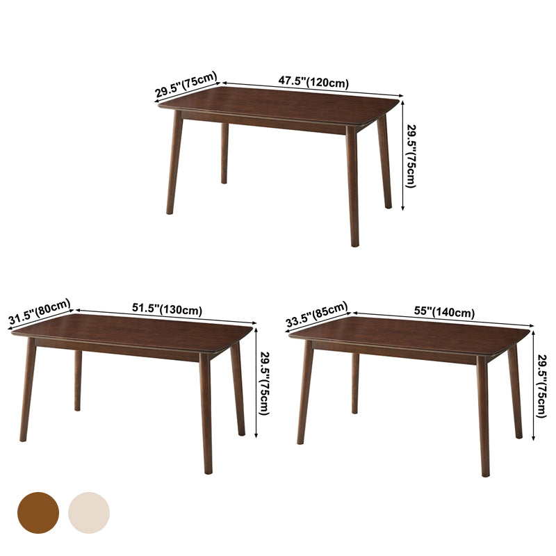 Moderner Stil Massivholz Esstisch Rechtecktisch mit 4 Beinen für Zuhause