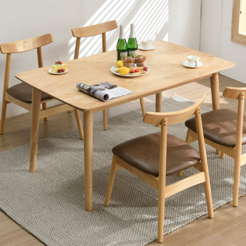 Moderner Stil Massivholz Esstisch Rechtecktisch mit 4 Beinen für Zuhause