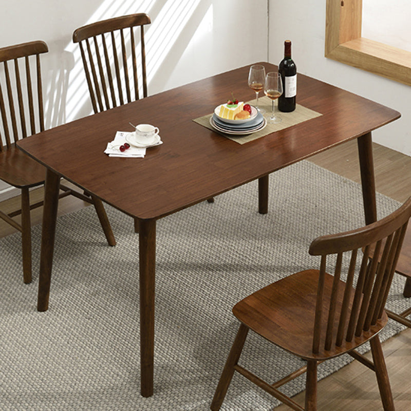 Moderner Stil Massivholz Esstisch Rechtecktisch mit 4 Beinen für Zuhause